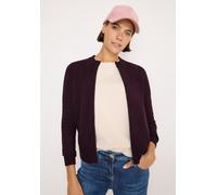 Cardigan CECIL, Damen, Gr. M (40), eggplant rot melange, Strick, Obermaterial: 37% Baumwolle, 34% Polyacryl, 26% Polyester, 3% Elasthan, meliert, regular fit normal, Rundhals, Rippbündchen, Strickjack