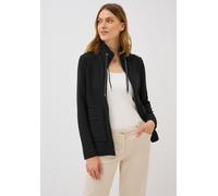 Cardigan CECIL, Damen, Gr. M (40), schwarz, Web, 77% Baumwolle, 20% Polyester, 3% Elasthan, unifarben, normal normal, hoch geschlossener Ausschnitt, abgesteppt, Strickjacken, aus Baumwolle mit Stretch