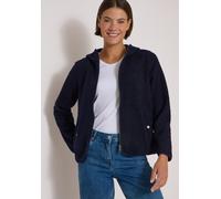 Cardigan CECIL, Damen, Gr. S (38), blau (urban dunkelblau), Stoff, 100% Polyester, unifarben, comfort fit normal, ohne Ausschnitt, normaler Saum, Strickjacken, mit Kapuze (53129700-S) urban dunkelblau