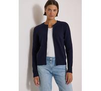 Cardigan CECIL, Damen, Gr. S (38), blau (urban dunkelblau), Web, 37% Baumwolle, 34% Polyacryl, 26% Polyester, 3% Elasthan, unifarben, normal normal, Rundhals, Rippbündchen, Strickjacken, aus softem Ma