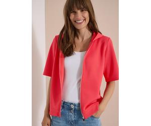Cardigan CECIL, Damen, Gr. S (38), coral, Web, 49% Polyester, 45% Baumwolle, 6% Elasthan, unifarben, normal normal, ohne Ausschnitt, abgesteppt, Strickjacken, mit Kapuze (20947902-S) coral