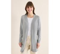 Cardigan CECIL, Damen, Gr. S (38), mineral grau melange, Web, 60% Baumwolle, 40% Viskose, unifarben, normal ca. Mitte Oberschenkel, ohne Ausschnitt, Rippbündchen, Strickjacken, im soften Baumwoll-Mix