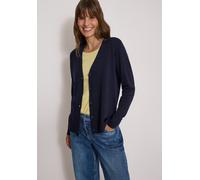 Cardigan CECIL, Damen, Gr. S (38), urban dunkelblau, Web, 60% Baumwolle, 40% Viskose, unifarben, comfort fit normal, V-Ausschnitt, Rippbündchen, Strickjacken, im soften Baumwoll-Mix (29183556-S) urban