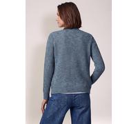 Cardigan CECIL, Damen, Gr. XL (44), cotton blau melange, Web, 58% Baumwolle, 20% Polyacryl, 20% Polyester, 2% Polyamid, meliert, comfort fit normal, V-Ausschnitt, Bündchen, Strickjacken, Grobstrick (6