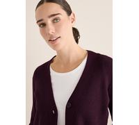 Cardigan CECIL, Damen, Gr. XL (44), eggplant rot, Strick, Obermaterial: 37% Baumwolle, 34% Polyacryl, 26% Polyester, 3% Elasthan, unifarben, normal hüftbedeckend, V-Ausschnitt, Flachstrickbündchen, St