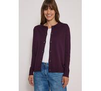 Cardigan CECIL, Damen, Gr. XL (44), eggplant rot, Web, 60% Baumwolle, 40% Viskose, unifarben, comfort fit normal, Rundhals, Rippbündchen, Strickjacken, mit Knopfleiste, Topseller (94340853-XL) eggplan