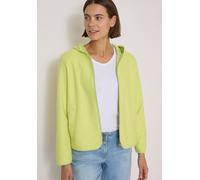Cecil Teddy-Jacke mit Kapuze in Unifarbe Citrin Green XL