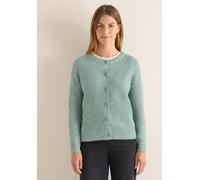 Cecil Damen Cardigan Melange Grobstrick Jewel Grün XL (44) 58% Baumwolle Rundhals