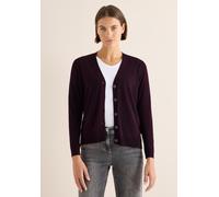 Cardigan CECIL, Damen, Gr. XL (44), lila (eggplant rot), Web, 60% Baumwolle, 40% Viskose, unifarben, normal normal, V-Ausschnitt, Rippbündchen, Strickjacken, aus Baumwolle mit Stretchanteil (37179063-
