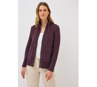 Cardigan CECIL, Damen, Gr. XL (44), rot (mulberry rot), Web, 77% Baumwolle, 20% Polyester, 3% Elasthan, unifarben, normal normal, hoch geschlossener Ausschnitt, abgesteppt, Strickjacken, aus Baumwolle