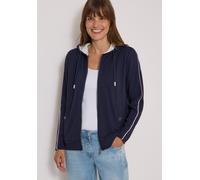 Cardigan CECIL, Damen, Gr. XL (44), urban dunkelblau, Stoff, 72% Viskose, 25% Polyester, 3% Elasthan, unifarben, normal normal, ohne Ausschnitt, abgesteppt, Strickjacken, mit Kapuze mit Tunnelzugband