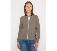 Cardigan CECIL, Damen, Gr. XL (44), urban taupe, Stoff, 72% Polyester, 25% Viskose, 3% Elasthan, gestreift, comfort fit normal, hoch geschlossener Ausschnitt, Rippbündchen, Strickjacken, mit Ottoman-S