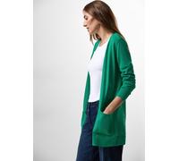 Cardigan CECIL, Damen, Gr. XS (36), grün (malachite grün), Web, 60% Baumwolle, 40% Viskose, unifarben, normal hüftbedeckend, ohne Ausschnitt, Bündchen, Strickjacken, Feinstrick (48607933-XS) malachite