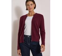 Cardigan CECIL, Damen, Gr. XS (36), rot (rot wine), Web, 37% Baumwolle, 34% Polyacryl, 26% Polyester, 3% Elasthan, unifarben, normal normal, Rundhals, Rippbündchen, Strickjacken, aus softem Materialmi