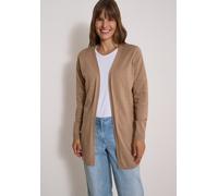 Cardigan CECIL, Damen, Gr. XXL (46), beige (creamy mocha melange), Web, 60% Baumwolle, 40% Viskose, unifarben, comfort fit lang, ohne Ausschnitt, Rippbündchen, Strickjacken, im soften Baumwoll-Mix (42