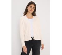 Cardigan CECIL, Damen, Gr. XXL (46), beige (oat milk beige melange), Web, 60% Baumwolle, 40% Viskose, unifarben, normal normal, V-Ausschnitt, Rippbündchen, Strickjacken, aus Baumwolle mit Stretchantei