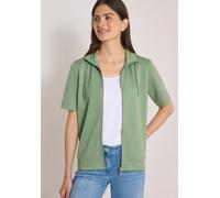 Cardigan CECIL, Damen, Gr. XXL (46), deep matcha grün, Stoff, 52% Modal, 44% Polyester, 4% Elasthan, unifarben, normal normal, hoch geschlossener Ausschnitt, abgesteppt, Strickjacken, mit Stehkragen (
