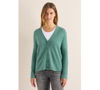 Cardigan CECIL, Damen, Gr. XXL (46), jewel grün melange, Grobstrick, 37% Baumwolle, 34% Polyacryl, 26% Polyester, 3% Elasthan, Strukturmuster, comfort fit normal, V-Ausschnitt, Bündchen, Strickjacken,