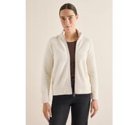 Cardigan CECIL, Damen, Gr. XXL (46), light greige, Stoff, 65% Polyamid, 23% Polyester, 12% Viskose, unifarben, normal normal, hoch geschlossener Ausschnitt, abgesteppt, Strickjacken, mit Federgarn (60