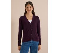 Cardigan CECIL, Damen, Gr. XXL (46), lila (eggplant rot), Web, 60% Baumwolle, 40% Viskose, unifarben, comfort fit normal, V-Ausschnitt, Rippbündchen, Strickjacken, im soften Baumwoll-Mix (63183956-XXL