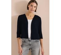 Cardigan CECIL, Damen, Gr. XXL (46), universal blau, Stoff, 64% Polyester, 34% Viskose, 2% Elasthan, unifarben, normal normal, ohne Ausschnitt, abgesteppt, Strickjacken, Flex Knit (76438632-XXL) unive