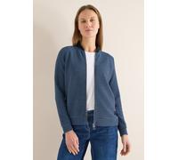 Cardigan CECIL, Damen, Gr. XXL (46), universal blau, Stoff, 72% Polyester, 25% Viskose, 3% Elasthan, gestreift, comfort fit normal, hoch geschlossener Ausschnitt, Rippbündchen, Strickjacken, mit Ottom