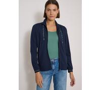 Cardigan CECIL, Damen, Gr. XXL (46), urban dunkelblau, Stoff, 72% Viskose, 25% Polyester, 3% Elasthan, unifarben, comfort fit normal, hoch geschlossener Ausschnitt, Bündchen, Strickjacken, mit Stehkra