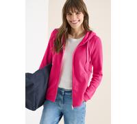 Cardigan CECIL, Herren, Gr. XL (44), beetroot pink, Web, 80% Baumwolle, 15% Polyester, 5% Elasthan, unifarben, comfort fit normal, ohne Ausschnitt, Bündchen, Strickjacken, mit Kapuze (84252103-XL) bee