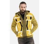 Cardigan CIPO & BAXX "Jacken", Herren, Gr. L, gelb, 100% Polyacryl, unifarben, Basic, regular fit, V-Ausschnitt, Ärmel ohne Ärmelschlitz, Strickjacken, im modernem Look, CP256 (37718007-L) gelb