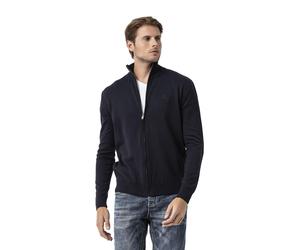 Cardigan CIPO & BAXX "Pullover", Herren, Gr. S, blau (navyblau), 50% Baumwolle, 50% Polyacryl, unifarben, regular fit, Raglanärmel, Strickjacken, im sportlichen Look (60657738-S) navyblau
