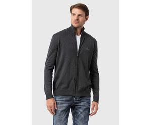 Cardigan CIPO & BAXX "Pullover", Herren, Gr. S, grau (anthrazit), 50% Baumwolle, 50% Polyacryl, unifarben, regular fit, Raglanärmel, Strickjacken, im sportlichen Look (91061533-S) anthrazit