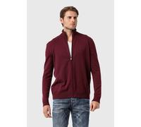 Cardigan CIPO & BAXX "Pullover", Herren, Gr. XL, rot (burgundy), 50% Baumwolle, 50% Polyacryl, unifarben, regular fit, Raglanärmel, Strickjacken, im sportlichen Look (13572205-XL) burgundy