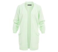Cardigan CLOUD 5IVE "CLOUD 5IVE Long Open Cardigan with 2 Pockets", Damen, Gr. L, light grün, 100% Polyacryl, unifarben, normal, ohne Ausschnitt, Strickjacken (17287207-L) light grün