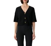 comma Kurzärmeliger Viskosemix-Cardigan mit Zierknöpfen schwarz 34