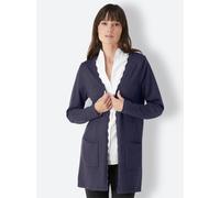 Cardigan CREATION L PREMIUM, Damen, Gr. 44, blau (marine), 75% Schurwolle, 25% Seide, unifarben, Strickjacken (44942814-44) marine