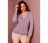 Cardigan CREATION L PREMIUM, Damen, Gr. 44, lila (mauve), 50% Lyocell, 30% Baumwolle, 20% Viskose, unifarben, Strickjacken (39953435-44) mauve