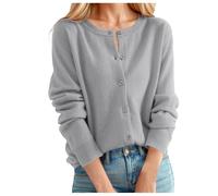 Cardigan Damen Kurz, Leichte Strickjacke Damen, Open Front Shrug Sommerjacke Leicht Dünne Jacke Frühling Strick Langarm Übergangsjacke Sommermantel Bolero Jäckchen Classic Strickjacken Für Damen