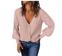 Cardigan Damen Kurz Strickweste Kurz Retro Open Front Winter Elegant Damenstrickjacke Cardigan Einfabig Strickjacke Lose Grobstrickjacke PK1 XXL