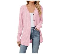 Cardigan Damen Lang, Leichte Strickjacke Damen, Leichte Sommerjacke Langarm Longstrickjacke Dünne Übergangsjacke Regular Fit Vorne Offen Jacke Zum Kleid Strick Jäckchen Soft Strickjacken Für Damen