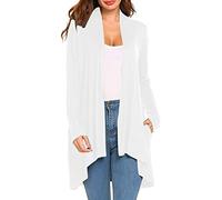 Cardigan Damen Lang, Leichte Strickjacke Damen, Strickjacken Für Damen Langarm Sommerjacke Leicht Dünne Jacke Frühling, Regular Fit Basic Einfarbig Business-Strickjacken Für Den Pendelverkehr