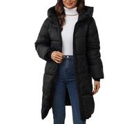 Cardigan Damen Oversize, Schwarze Lederjacke Damen, Wintermantel Lang Warm Winterjacke Elegant Jacke Winter Steppmantel Übergang Herbstjacke Steppjacke Mit Kapuze Grosse Grössen Parka