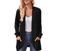 Cardigan Damen Sommer Strickjacke Damen Langarm Häkeljacke Dünne Große Größen Strickjacke Leichte Lang Sommer Longtops Einfarbig Elegant Cover Up Vorne Offen Häkeljacke Elegant Shirtjacke