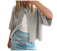 Cardigan Damen, Strickjacke Damen 3/4 Ärmel, Dünne Jacke Frühling Übergangsjacke Strick Leichte Sommerjacke, Strickjacken Für Damen Elegant Feinstrickjacke Einfarbig Kimono Sexy Häkeljacke