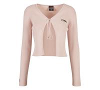 Cardigan FUBU "Fubu Damen FW222-016-1, Corporate Rib Knit Bolero rose", Damen, Gr. XS, rose, 100% Baumwolle, mehrfarbig, slim fit, V-Ausschnitt, Strickjacken (98027963-XS) rose