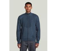 Cardigan G-STAR "3D Biker Full Zip Knit", Herren, Gr. XL, india ink, salute, Obermaterial: 50% Baumwolle, 50% Polyacryl, Strickjacken (62718546-XL) india ink, salute