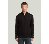 Cardigan G-STAR "Chain Structure Cardigan Knit", Herren, Gr. XL, schwarz (dk schwarz), Obermaterial: 50% Baumwolle, 50% Polyacryl, Strickjacken (20650133-XL) dk schwarz