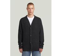 Cardigan G-STAR "Essential Cardigan Knit", Herren, Gr. L, dk grau htr, Obermaterial: 70% Wolle, 25% Polyester, 5% Andere Materialien, Strickjacken (11908150-L) dk grau htr