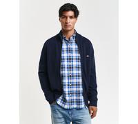 Cardigan GANT "CASUAL COTTON ZIP CARDIGAN", Herren, Gr. XXL, evening blau, Strick, Obermaterial: 100% Baumwolle, regular fit, Rundhals, angeschnitten,eingesetzt,Ärmel ohne Ärmelschlitz Rippbündchen, S