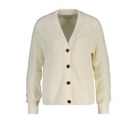 Cardigan GANT "RIBBED KNIT COTTON", Damen, Gr. XXL, cream, Strick, Obermaterial: 100% Baumwolle, unifarben, regular fit taillenbedeckt, V-Ausschnitt, eingesetzt gerader Abschluss, Strickjacken, Regula