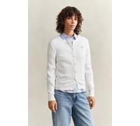 Cardigan GANT "STRETCH COTTON CABLE", Damen, Gr. XL, weiß (eggshell), Strick, Obermaterial: 88% Baumwolle, 10% Polyamid, 2% Elasthan, slim fit, Rundhals, Rippbündchen, Strickjacken, Zopfmuster, Slim F